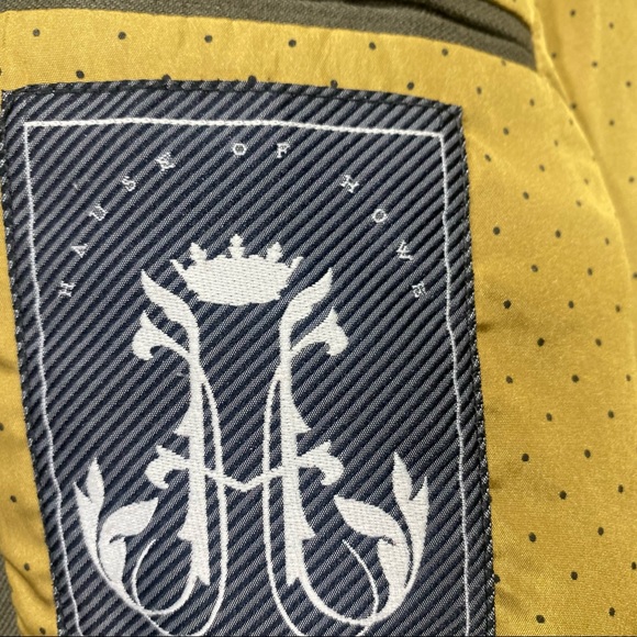 From The House Of Howe Mens Green Military Button Down Wool/Cotton Blazer XL - Picture 11 of 16